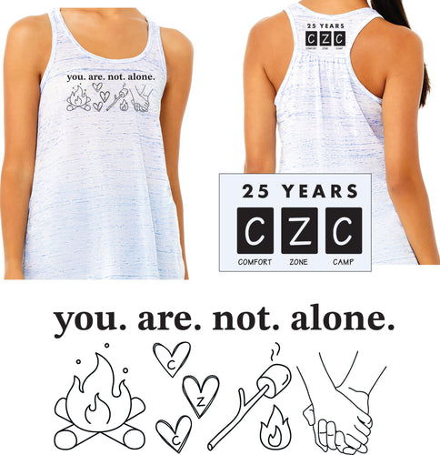 You Are Not Alone Ladies' Flowy Racerback Tank